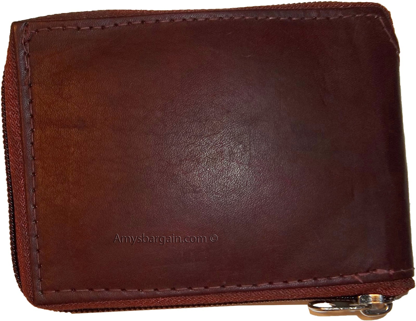 Men’s Zip around wallet Leather wallet Center piece 9 credit card ID 2 Billfolds - Image 12