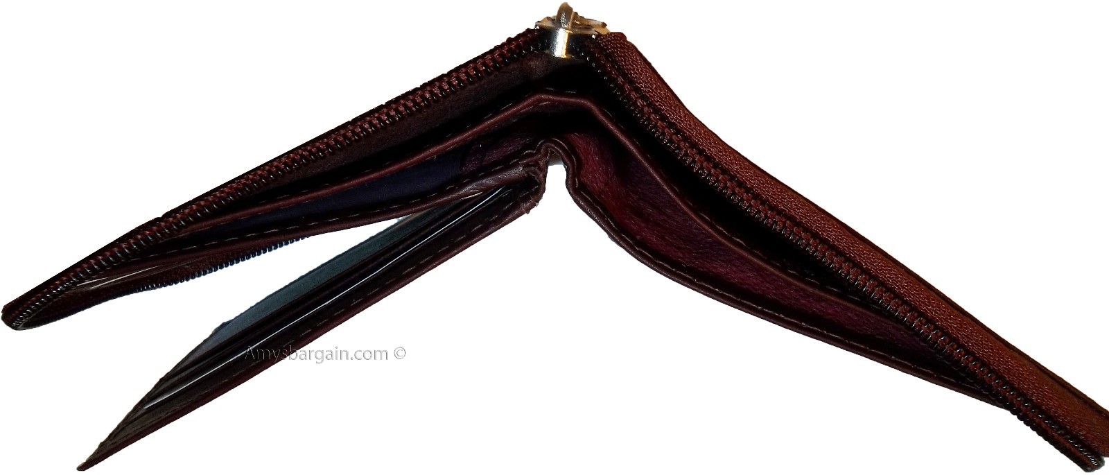 Men’s Zip around wallet Leather wallet Center piece 9 credit card ID 2 Billfolds - Image 9