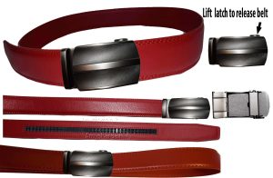 Men's belt. 43" Genuine Leather Dress & Casual Belt. New Automatic lock Buckle 6