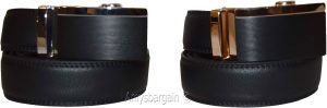 Men's belt Genuine Leather Dress Belt Automatic Lock buckle Men's Black belt - Image 3