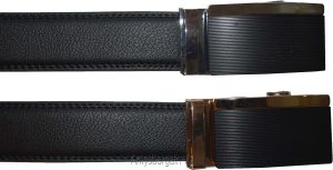 Men's belt Genuine Leather Dress Belt Automatic Lock buckle Men's Black belt - Image 4