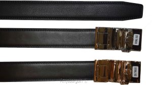 Men's belt Genuine Leather Dress Belt Automatic Lock buckle Men's Black belt - Image 7