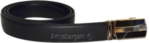 Men's belt. Leather Dress Belt Click Comfort. Automatic Lock Black Buckle up 50" - Image 12