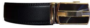 Men's belt. Leather Dress Belt Click Comfort. Automatic Lock Black Buckle up 50" - Image 3