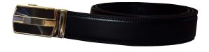Men's belt. Leather Dress Belt Click Comfort. Automatic Lock Black Buckle up 50" - Image 5