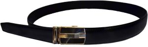 Men's belt. Leather Dress Belt Click Comfort. Automatic Lock Black Buckle up 50" - Image 9