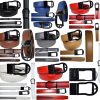 Men's leather belt dress/casual belt qick automatic lock track buckle up to 43"