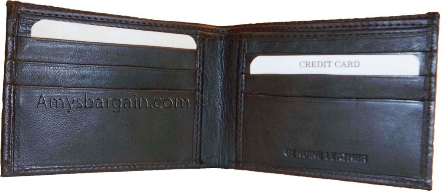 Men's thin Leather Wallet 6 Credit card slots genuine leather 2 Bill spaces new - Image 11