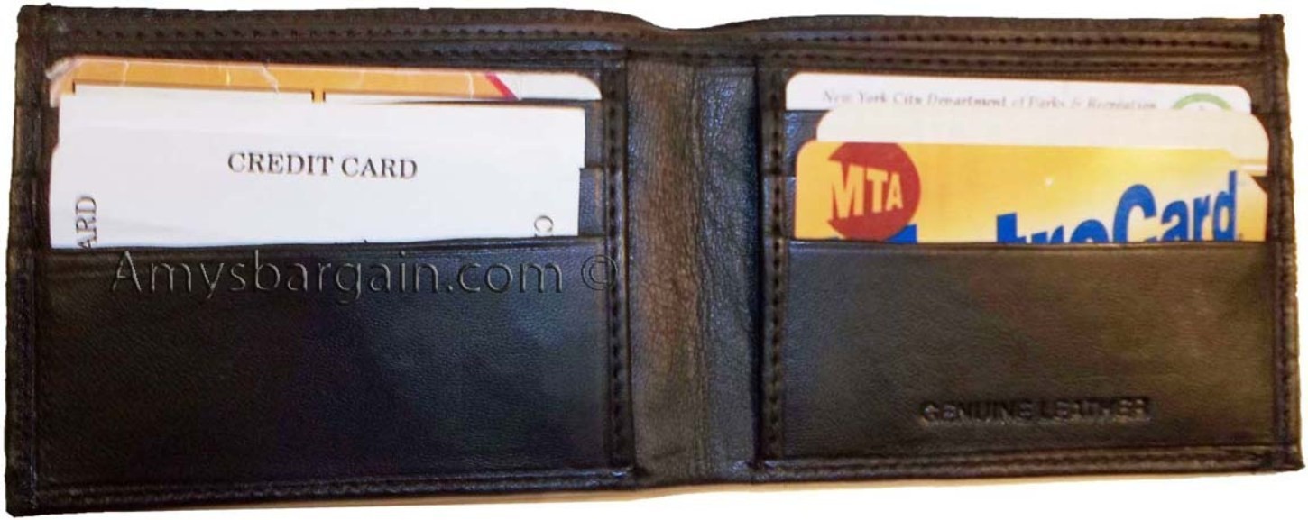 Men's thin Leather Wallet 6 Credit card slots genuine leather 2 Bill spaces new - Image 7