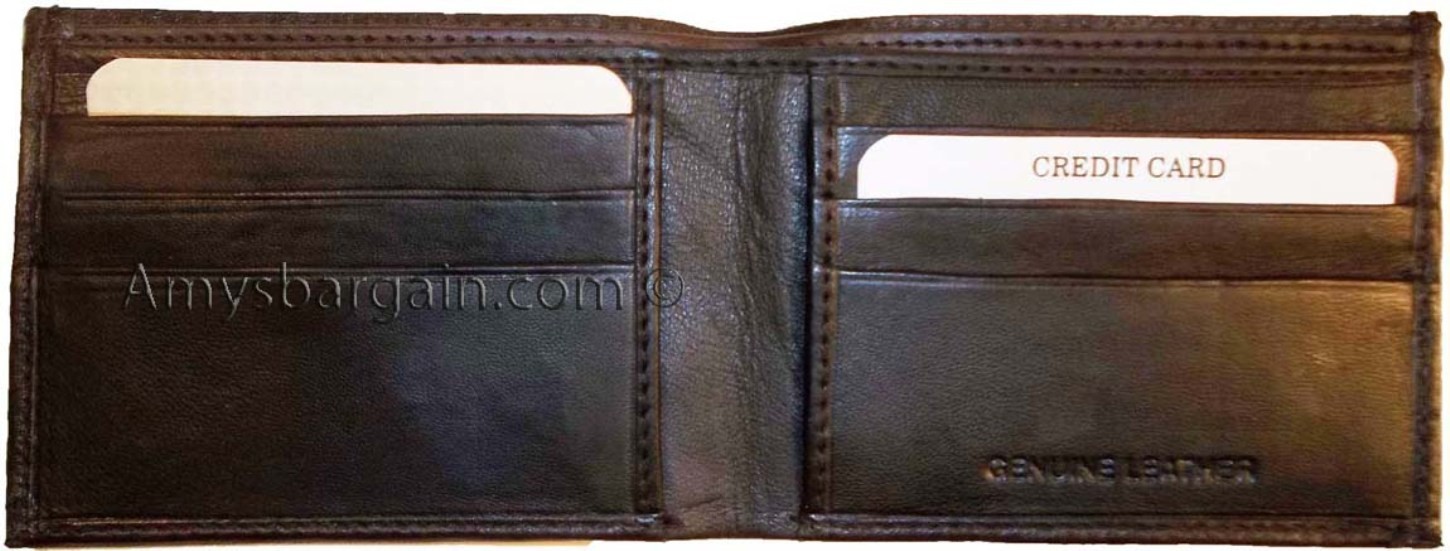 Men's thin Leather Wallet 6 Credit card slots genuine leather 2 Bill spaces new - Image 9