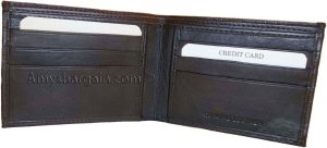 Men's thin Leather Wallet 6 Credit card slots genuine leather 2 Bill spaces new - Image 10
