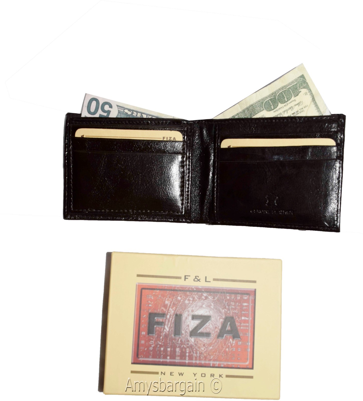 Men's wallet Billfold Leather Wallet 9 cards Brown Buff leather wallet in box - Image 6