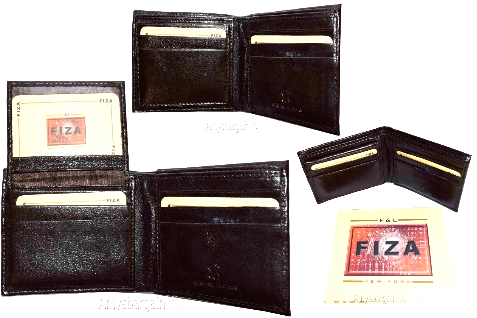 Men's wallet Billfold Leather Wallet 9 cards Brown Buff leather wallet in box