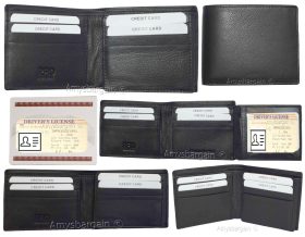 Men's wallet RFID blocking leather bifold wallet 2 billfold credit card in box