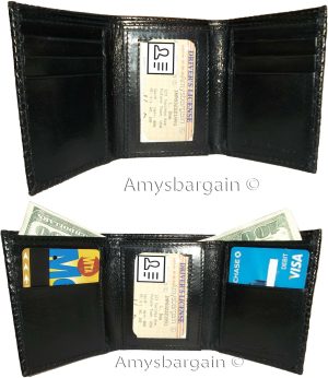 Men's wallet Woven Printed Leather Man's Trifold wallet 1 ID 9 card 2 bill slots - Image 13