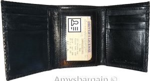 Men's wallet Woven Printed Leather Man's Trifold wallet 1 ID 9 card 2 bill slots - Image 4