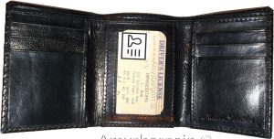 Men's wallet Woven Printed Leather Man's Trifold wallet 1 ID 9 card 2 bill slots - Image 10