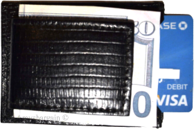 New Black Lizard skin printed leather money clip, Clip money, currency holder BN