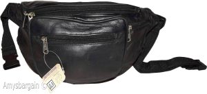 New Large Leather waist pouch. Black waist bag, leather bag, Jumbo Fanny pack BN - Image 11