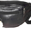 New Large Leather waist pouch. Black waist bag, leather bag, Jumbo Fanny pack BN