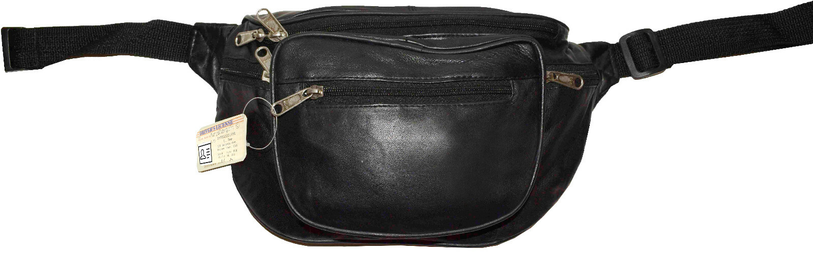 New Large Leather waist pouch. Black waist bag, leather bag, Jumbo Fanny pack BN - Image 13