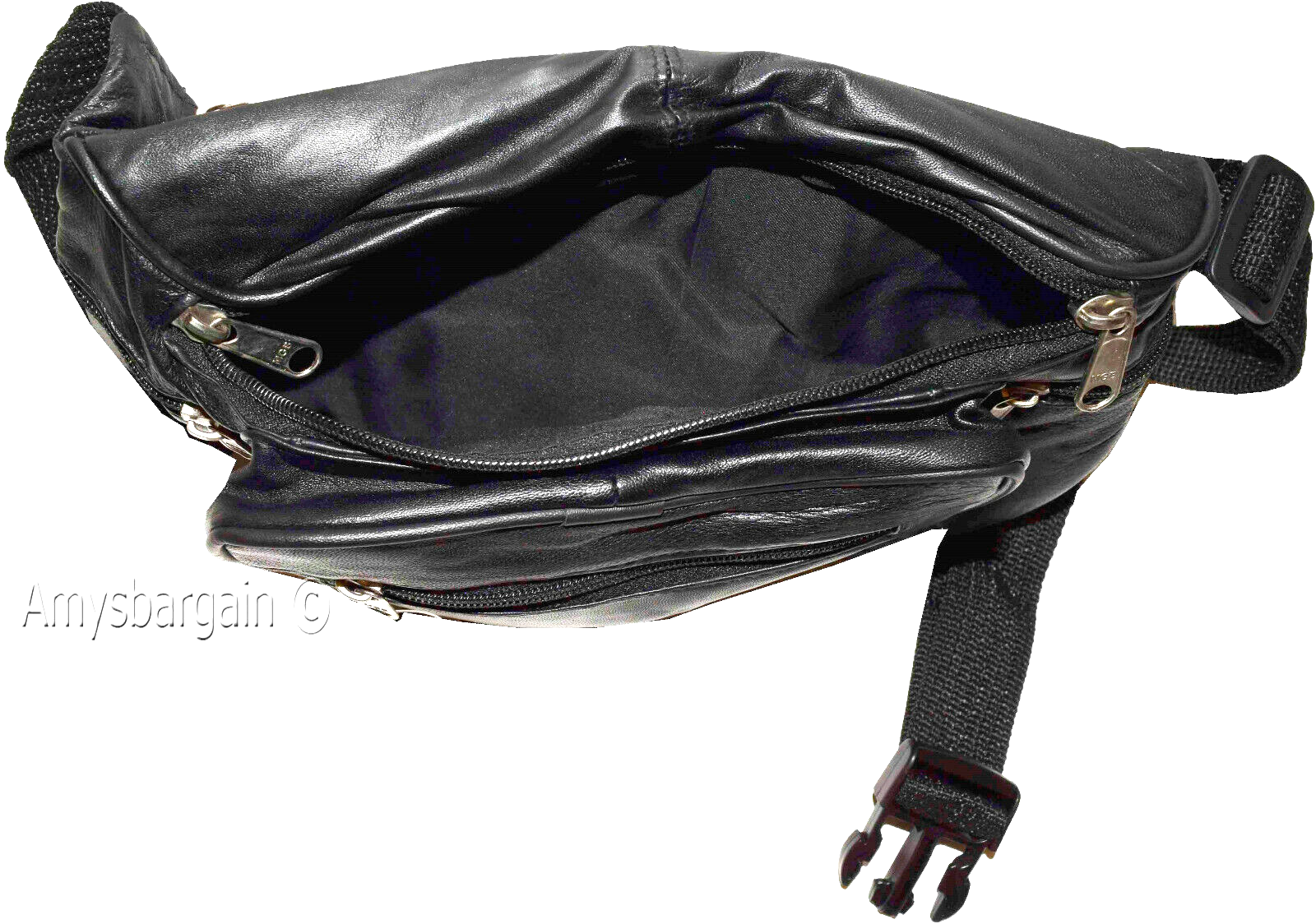 New Large Leather waist pouch. Black waist bag, leather bag, Jumbo Fanny pack BN - Image 6