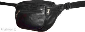New Large Leather waist pouch. Black waist bag, leather bag, Jumbo Fanny pack BN - Image 8