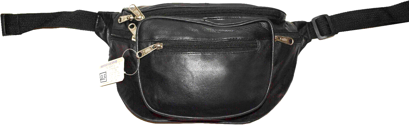 New Large Leather waist pouch. Black waist bag, leather bag, Jumbo Fanny pack BN - Image 9