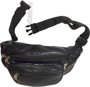 New Large Leather waist pouch. Black waist bag, leather bag, Jumbo Fanny pack BN - Image 10