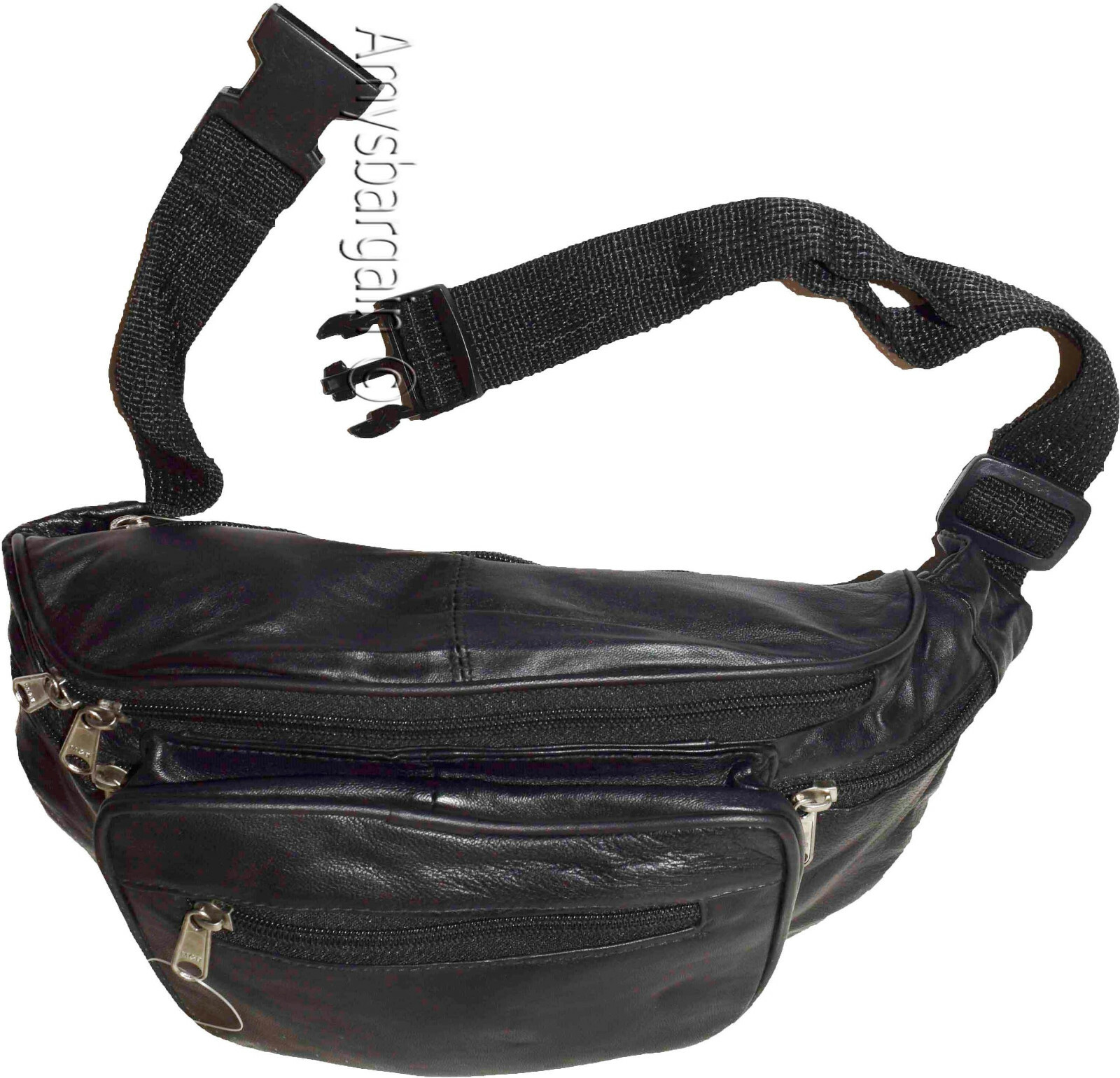 New Large Leather waist pouch. Black waist bag, leather bag, Jumbo Fanny pack BN - Image 10