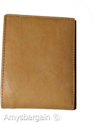 New Men's Bifold Genuine Leather Wallet Tan Wallet 2 Bill slots coin case bnwt - Image 10