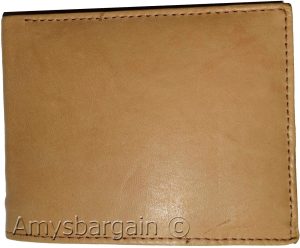 New Men's Bifold Genuine Leather Wallet Tan Wallet 2 Bill slots coin case bnwt - Image 4