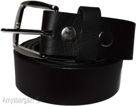 New Men's Small size Leather Belt, Cowhide Unbranded One sole Leather Black belt