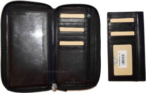 New Zip Around checkbook wallet Black 14 credit card zip change purse ID new - Image 3