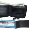 New Zip around man's Leather wallet change purse mini photo holder ID window bn