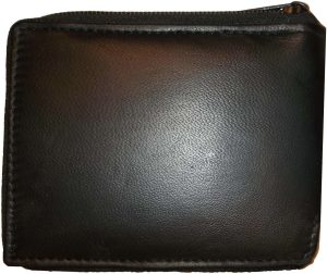 New Zip around man's Leather wallet change purse mini photo holder ID window bn - Image 10