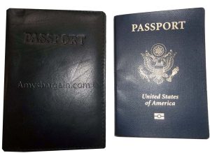 New leather passport plus credit ATM debit card spaces fits International pp BN - Image 13