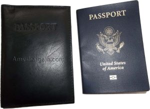 New leather passport plus credit ATM debit card spaces fits International pp BN - Image 4
