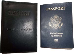 New leather passport plus credit ATM debit card spaces fits International pp BN - Image 9