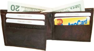 New soft leather man's wallet ID case 3 bill pockets 6 credit card spaces - Image 3
