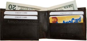 New soft leather man's wallet ID case 3 bill pockets 6 credit card spaces - Image 4