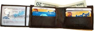 New soft leather man's wallet ID case 3 bill pockets 6 credit card spaces - Image 5