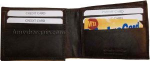 New soft leather man's wallet ID case 3 bill pockets 6 credit card spaces - Image 6