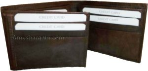 New soft leather man's wallet ID case 3 bill pockets 6 credit card spaces - Image 8