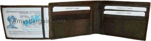 New soft leather man's wallet ID case 3 bill pockets 6 credit card spaces - Image 9