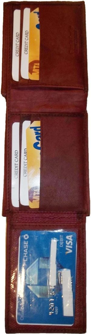 New style leather man's wallets 2 suede line bill slots 9 credit card 1 ID - Image 4