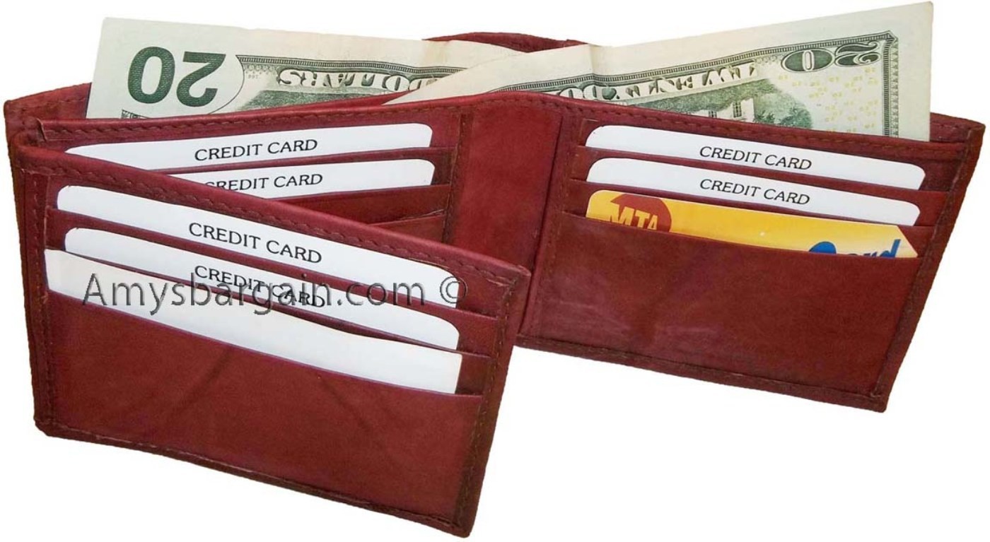 New style leather man's wallets 2 suede line bill slots 9 credit card 1 ID - Image 5