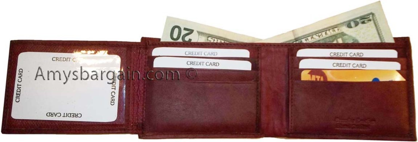 New style leather man's wallets 2 suede line bill slots 9 credit card 1 ID - Image 6