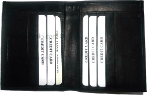 New women's soft leather Bi fold wallet, 2 billfold 12 Credit Card Brown wallet - Image 3