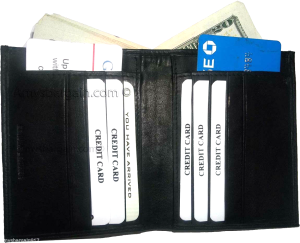 New women's soft leather Bi fold wallet, 2 billfold 12 Credit Card Brown wallet